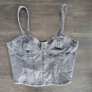 No Boundaries Gray Crop Top